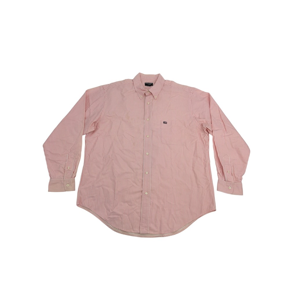 Ralph Lauren Jeans Co. Shirt Men's Pink White Striped Button Down USA Flag‎